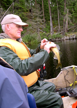 Unhooking a fish